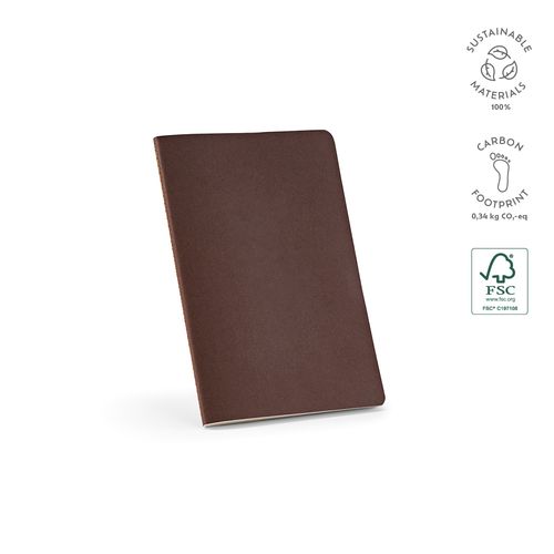 marrón Cuaderno Bronte A5 de tapa blanda de cartón reciclado. Papel FSC®