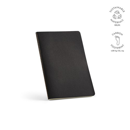 black Cuaderno Bronte A5 de tapa blanda de cartón reciclado. Papel FSC