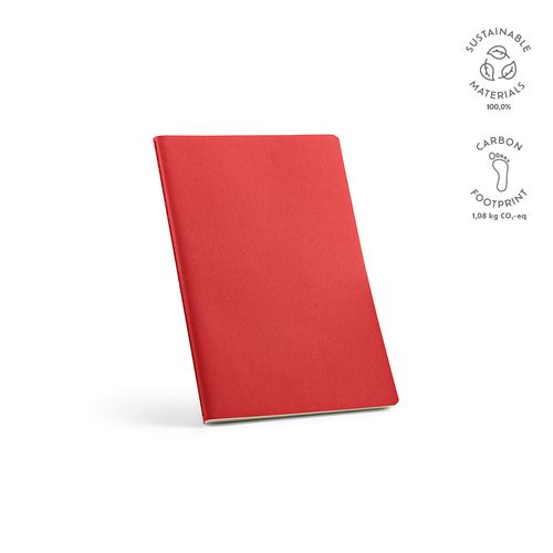 red Cuaderno Bronte A5 de tapa blanda de cartón reciclado. Papel FSC