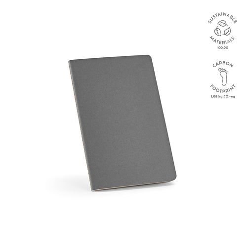 gray Cuaderno Bronte A5 de tapa blanda de cartón reciclado. Papel FSC