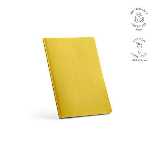 amarillo oscuro Cuaderno Bronte A5 de tapa blanda de cartón reciclado. Papel FSC