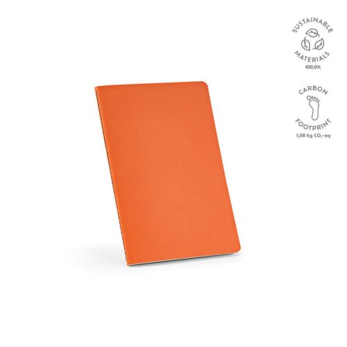 orange Cuaderno Bronte A5 de tapa blanda de cartón reciclado. Papel FSC