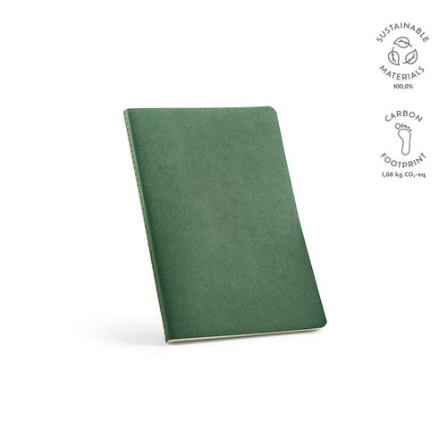 verde oscuro Cuaderno Bronte A5 de tapa blanda de cartón reciclado. Papel FSC