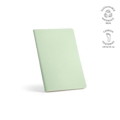 verde pastel Cuaderno Bronte A5 de tapa blanda de cartón reciclado. Papel FSC