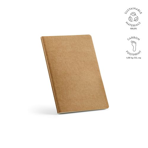 natural Cuaderno Bronte A5 de tapa blanda de cartón reciclado. Papel FSC