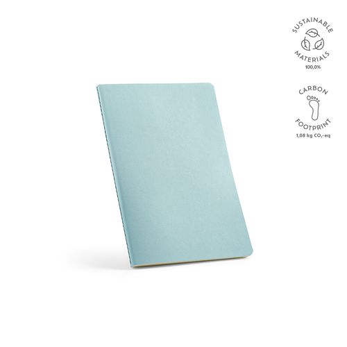 azul / blanco pastel Cuaderno Bronte A5 de tapa blanda de cartón reciclado. Papel FSC