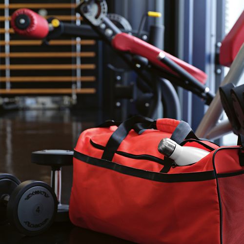 red Bolsa de deporte São Paulo L; 50L, de rPET ripstop. Reflectante