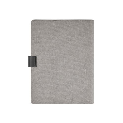 Carpeta Tolstoi A4 de rPET. Bloc con  64 hojas FSC y cierre rPU