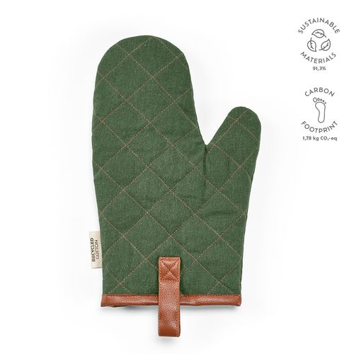 ejército verde Manopla de cocina Basquiat; algodón reciclado 280gsm y en rPU