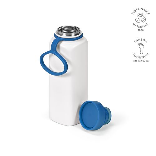 blue Botella Ural;rInox, 820 ml. Doble pared,hermética.Tapa giro 360°