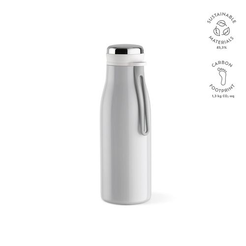 gris claro Botella Arkansas 350; rInox 400 ml. Doble pared, hermética y asa