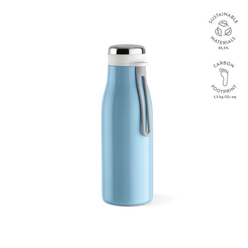 azul / blanco pastel Botella Arkansas 350; rInox 400 ml. Doble pared, hermética y asa