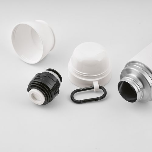 white Termo Loire; de rInox, 810 ml. Incluye 2 tazas y mosquetón