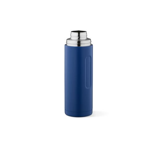 azul marino Termo Loire; de rInox, 810 ml. Incluye 2 tazas y mosquetón