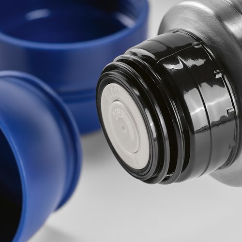 azul marino Termo Loire; de rInox, 810 ml. Incluye 2 tazas y mosquetón