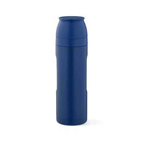 azul marino Termo Loire; de rInox, 810 ml. Incluye 2 tazas y mosquetón