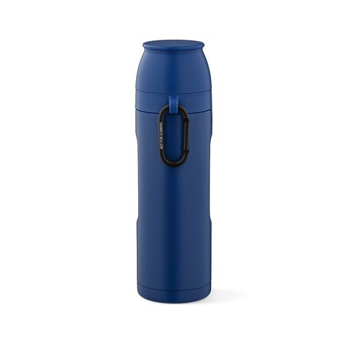 azul marino Termo Loire; de rInox, 810 ml. Incluye 2 tazas y mosquetón
