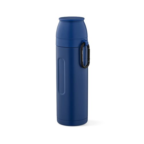 azul marino Termo Loire; de rInox, 810 ml. Incluye 2 tazas y mosquetón