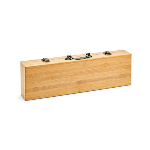 Set barbecue Turner bambou,mallette: pince, fourchette et spatule