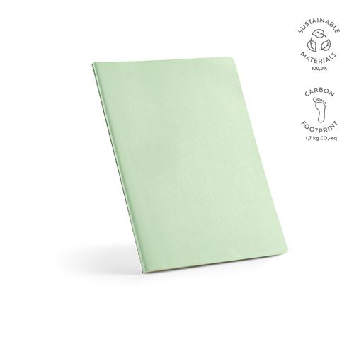 Libreta Bronte A4 de tapa blanda de cartón reciclado. Papel FSC