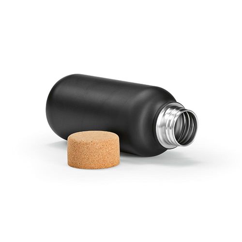 Botella Volga; de rInox y corcho, 530 ml. Pared simple, hermética