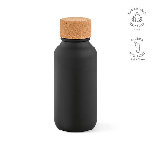 black Botella Volga; de rInox y corcho, 530 ml. Pared simple, hermética