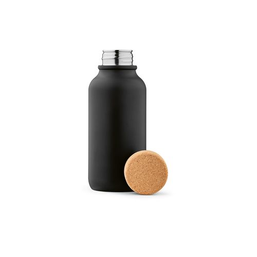 black Botella Volga; de rInox y corcho, 530 ml. Pared simple, hermética