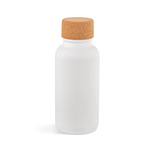 white Botella Volga; de rInox y corcho, 530 ml. Pared simple, hermética