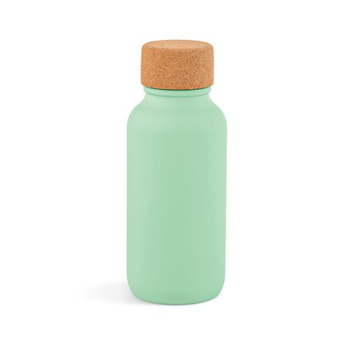 verde pastel Botella Volga; de rInox y corcho, 530 ml. Pared simple, hermética