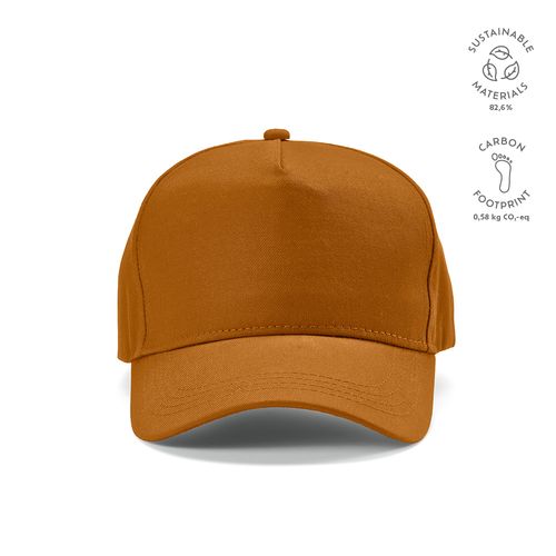 marrón Gorra Hendrix de rCotton de 280 gsm. 5 paneles y cierre metálico