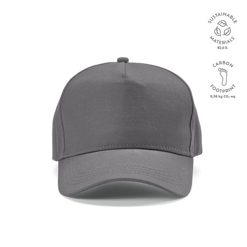 gray Gorra Hendrix de rCotton de 280 gsm. 5 paneles y cierre metálico