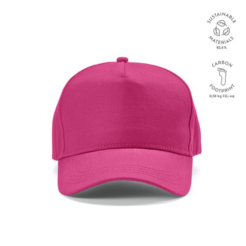fucsia Gorra Hendrix de rCotton de 280 gsm. 5 paneles y cierre metálico