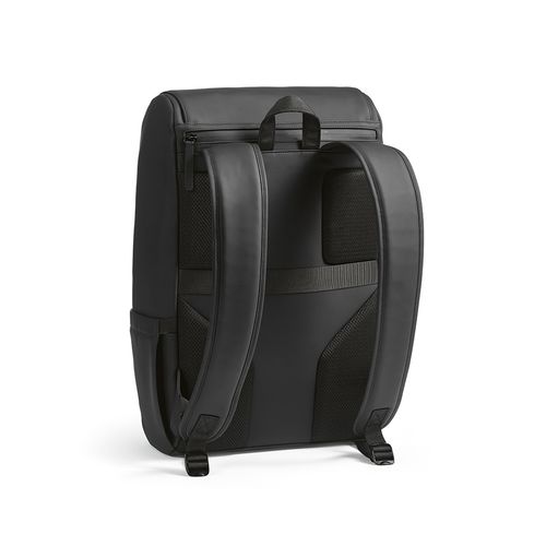 black Mochila Lisbon; 20L de PU reciclado, para portátil de 15.6