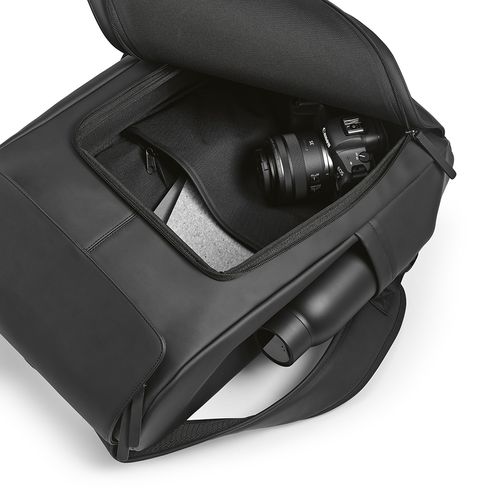 black Mochila Lisbon; 20L de PU reciclado, para portátil de 15.6