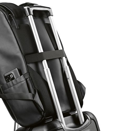 black Mochila Lisbon; 20L de PU reciclado, para portátil de 15.6