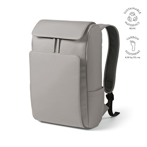 gris claro Mochila Lisbon; 20L de PU reciclado, para portátil de 15.6