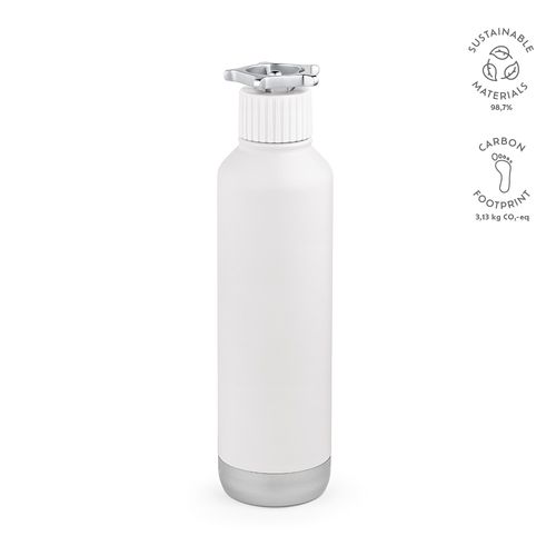 plateado Botella Spiglo; de rInox, 780 ml. Doble pared . Tapa diseño rueda