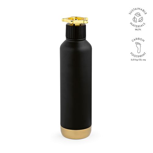 dorado Botella Spiglo; de rInox, 780 ml. Doble pared . Tapa diseño rueda