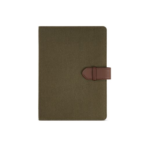 Carpeta Eliot A5 de rCotton. Bloc de 64 hojas FSC y cierre de rPU