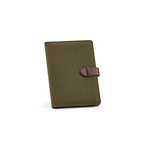 CARPETA ELIOT A5 DE RCOTTON. BLOC DE 64 HOJAS FSC® Y CIERRE DE RPU