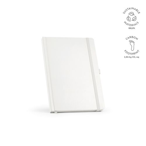 white Libreta Marquez A5 de tapa dura; 196 hojas recicladas de 70 gsm