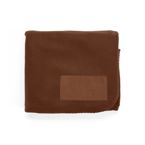 marrón oscuro Manta Pollock de rPET de 180 gsm. Con parche personalizable