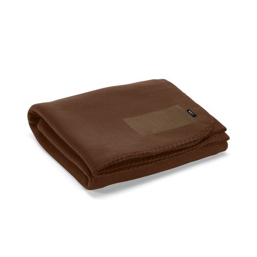 marrón oscuro Manta Pollock de rPET de 180 gsm. Con parche personalizable