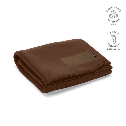 marrón oscuro Manta Pollock de rPET de 180 gsm. Con parche personalizable