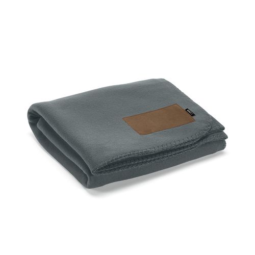 gris oscuro Manta Pollock de rPET de 180 gsm. Con parche personalizable