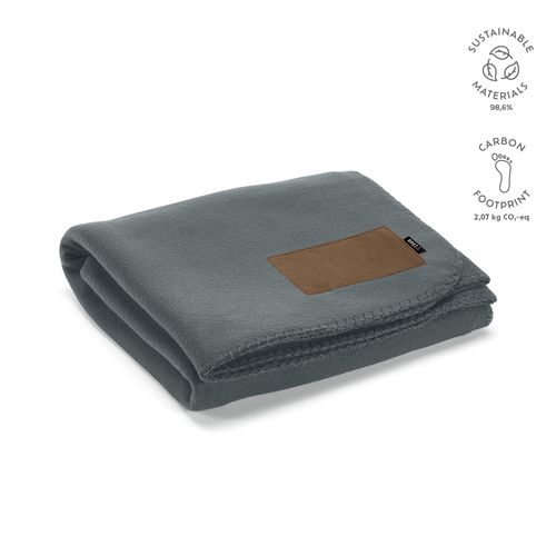 gris oscuro Manta Pollock de rPET de 180 gsm. Con parche personalizable