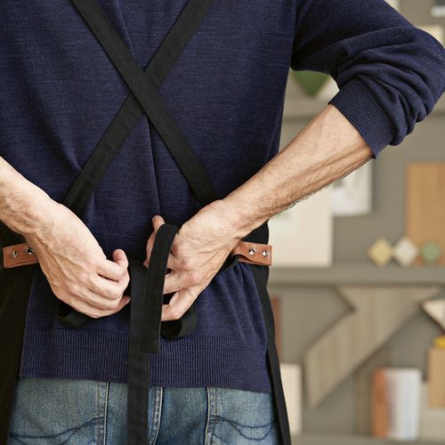 Delantal Kandinsky en algodón reciclado 280 gsm y detalles en rPU