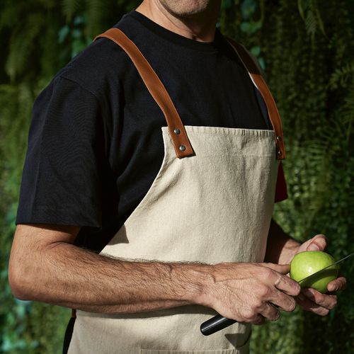 Delantal Kandinsky en algodón reciclado 280 gsm y detalles en rPU