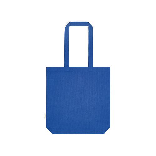 azulón Bolsa compra Annapurna; rCotton 180 gsm. Asas de 65 cm y fuelle