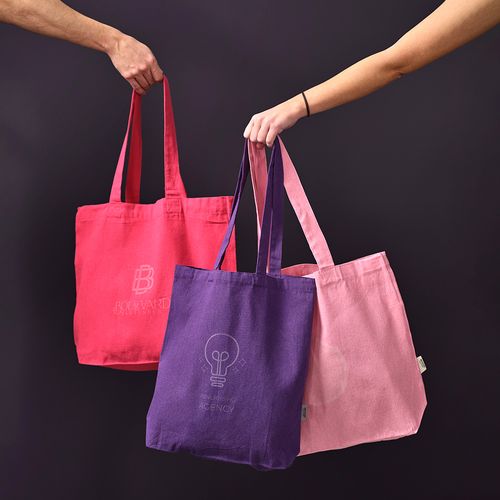 Bolsa compra Annapurna; rCotton 180 gsm. Asas de 65 cm y fuelle